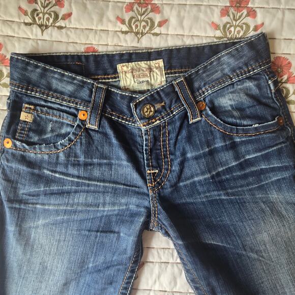 Western Vintage Style Riding Big Star Sophie Boot Cut Blue Women's Jeans 30R - Picture 6 of 11